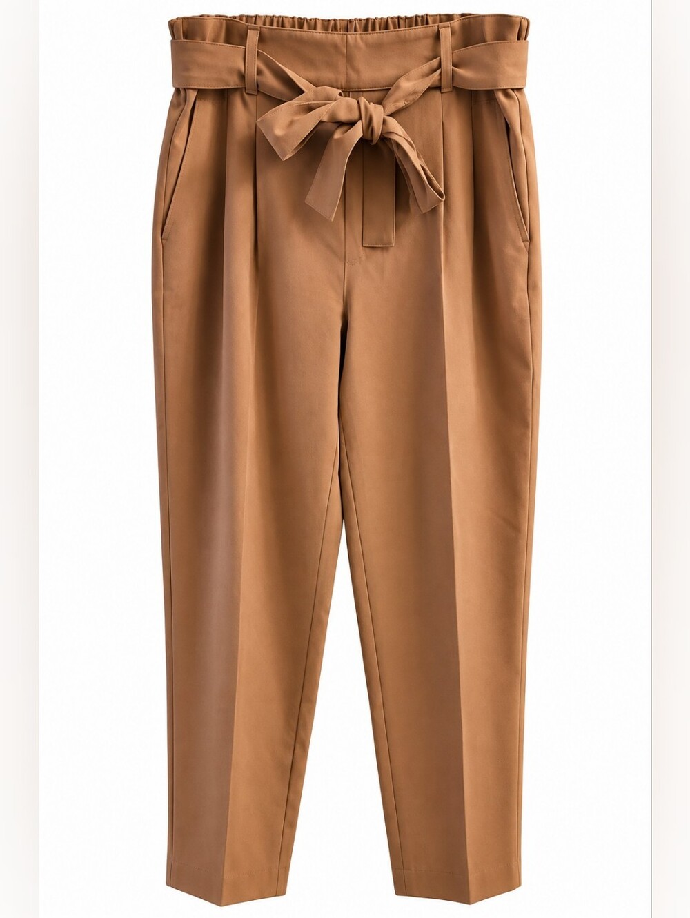 NWT LOFT Cocoa Brown High Rise Tapered Pleated Trousers L, Drapey, Tailored